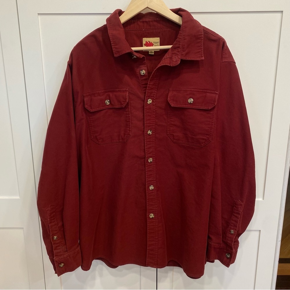 Field N Forest Men's Red Flannel Heavy Button Down Shirt Men's Size XL Winter